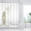 Unyqoos® Grijs Spa Douchegordijn Met Kiezelstenen Motief En Waterdichte Polyester Stof