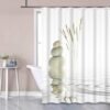 Unyqoos® Grijs Spa Douchegordijn Met Kiezelstenen Motief En Waterdichte Polyester Stof