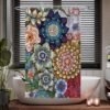 Unyqoos® Decoratief Douchegordijn met Levende Bloemmotieven in Diverse Kleuren en Maten, Schimmelbestendig en Waterafstotend