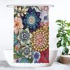 Unyqoos® Decoratief Douchegordijn met Levende Bloemmotieven in Diverse Kleuren en Maten, Schimmelbestendig en Waterafstotend