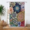Unyqoos® Decoratief Douchegordijn met Levende Bloemmotieven in Diverse Kleuren en Maten, Schimmelbestendig en Waterafstotend