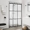 Unyqoos® Modern en Stijlvol Transparant Douchegordijn met Industriële Zwarte Accenten voor Badkamers