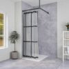 Unyqoos® Modern en Stijlvol Transparant Douchegordijn met Industriële Zwarte Accenten voor Badkamers