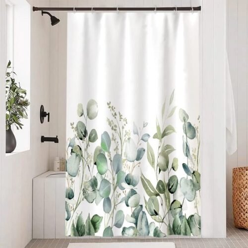 550x550-7788.jpg Unyqoos® Waterafstotend Douchegordijn met Groen Bladeren Motief voor Luxe Badkameruitstraling