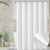 Unyqoos® Elegant wafelwit douchegordijn met verzwaarde zoom en antischimmel coating