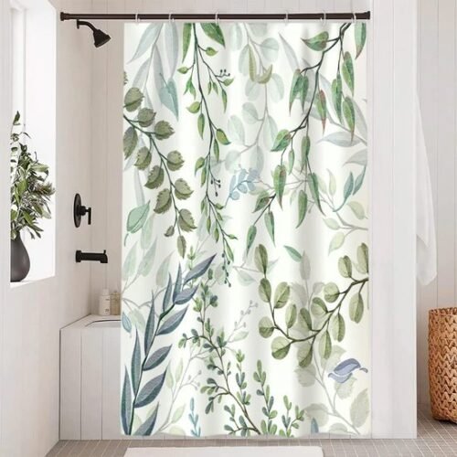 550x550-7817.jpg Unyqoos® Stijlvol Douchegordijn Met Eucalyptus Print Voor Een Luxe Badkamerervaring