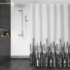 Unyqoos® Waterafstotend en Sneldrogend Douchegordijn van Textiel met Inclusief Ringen, Transparant 180 x 200 cm
