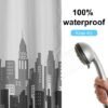 Unyqoos® Waterafstotend en Sneldrogend Douchegordijn van Textiel met Inclusief Ringen, Transparant 180 x 200 cm