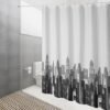 Unyqoos® Waterafstotend en Sneldrogend Douchegordijn van Textiel met Inclusief Ringen, Transparant 180 x 200 cm