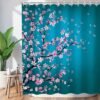 Unyqoos® Elegant douchegordijn met Japanse kersenbloesem en stevige haken