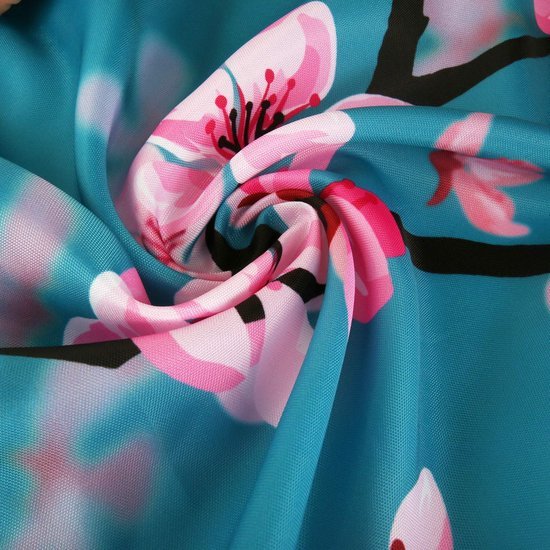 Unyqoos® Elegant douchegordijn met Japanse kersenbloesem en stevige haken