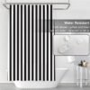 550x550-7903.jpg Unyqoos® Waterdicht douchegordijn met ringen in zwart-wit strepen voor badkamer