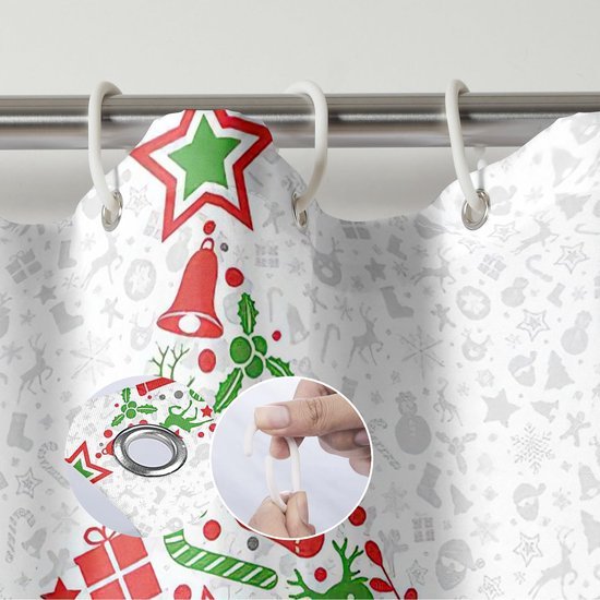 Unyqoos® Waterafstotend douchegordijn met creatieve kerstboom voor feestelijke badkamer
