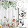 Unyqoos® Stijlvol Douchegordijn met Eucalyptus, Palmbladeren en Vlinderpatroon voor Moderne Badkamers