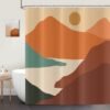 Unyqoos® Stijlvol en Kleurrijk Douchegordijn met Abstracte Boho-Zonsondergang Print voor Badkamer