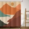 Unyqoos® Stijlvol en Kleurrijk Douchegordijn met Abstracte Boho-Zonsondergang Print voor Badkamer