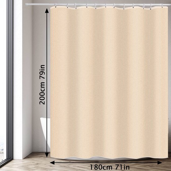 Unyqoos® Stijlvol Waterafstotend Douchegordijn 180 x 200 cm met Verzwaarde Zoom en Ringen