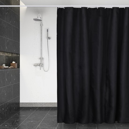 Unyqoos® Waterafstotende en Schimmelbestendige Douchegordijn van Textiel met Snelle Droogfunctie en Ringen, 180 x 200 cm