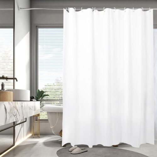 550x550-7977.jpg Unyqoos® Schimmelwerend en Waterdicht Douchegordijn met Versterkte Metalen Ogen, 180 x 200 cm, Wit
