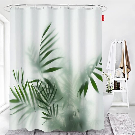 Unyqoos® Waterafstotend douchegordijn met plantenmotief voor badkamerdecoratie