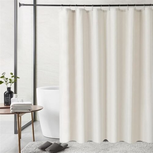 Unyqoos® Waterafstotend Linnen Douchegordijn met Metalen Oogjes en Inclusief Haken, 120 x 200 cm Beige