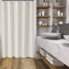 Unyqoos® Waterafstotend Linnen Douchegordijn met Metalen Oogjes en Inclusief Haken, 120 x 200 cm Beige