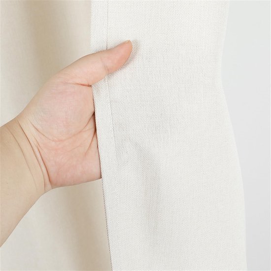 Unyqoos® Waterafstotend Linnen Douchegordijn met Metalen Oogjes en Inclusief Haken, 120 x 200 cm Beige