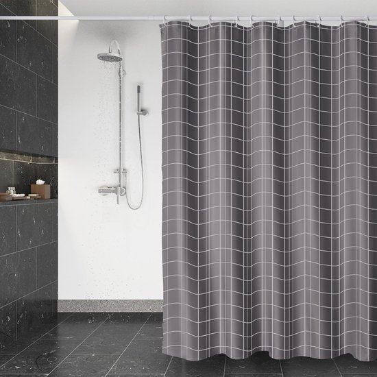 Unyqoos® Stijlvol en Functioneel Waterafstotend Douchegordijn met Ringen voor Eenvoudige Installatie, 180 x 200 cm
