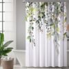 Unyqoos® Stijlvol Douchegordijn met Bladerenpatroon en Antibacteriële Coating, 180 x 200 cm