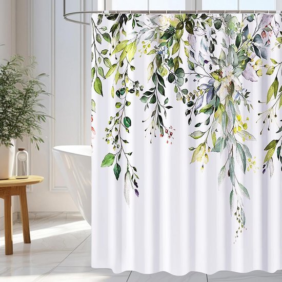 Unyqoos® Stijlvol Douchegordijn met Bladerenpatroon en Antibacteriële Coating, 180 x 200 cm