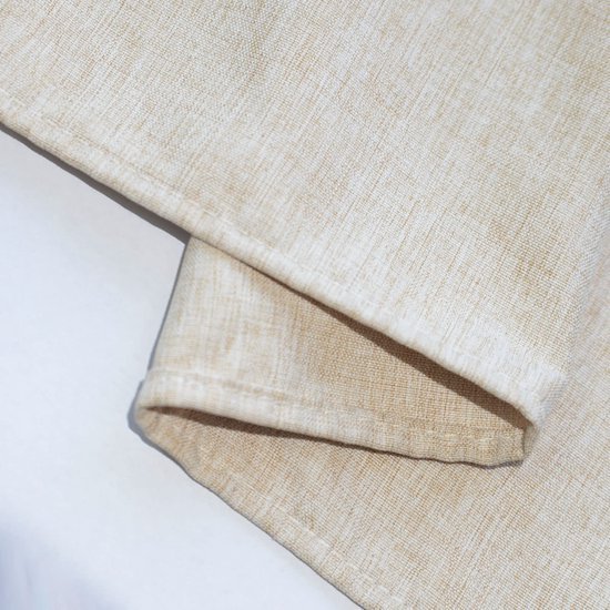 550x550-8057.jpg Unyqoos® Elegant Beige Douchegordijn in Linnenlook Waterafstotend inclusief ringen