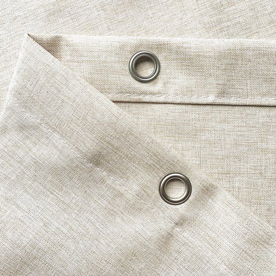 550x550-8058.jpg Unyqoos® Elegant Beige Douchegordijn in Linnenlook Waterafstotend inclusief ringen
