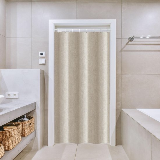 Unyqoos® Waterafstotend Douchegordijn van Luxe Textiel met Inclusief Kunststof Haken voor Verfrissende Badkamerervaring