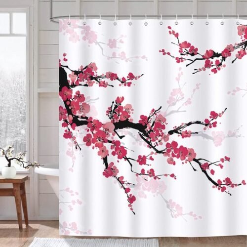 550x550-8114.jpg Unyqoos® Schimmelbestendig Douchegordijn met Kersenbloesemprint voor Luxueuze Badkamerervaring