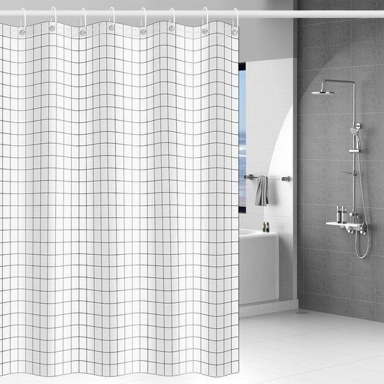 550x550-8147.jpg Unyqoos® Waterdichte en schimmelwerende douchegordijn van polyester met 10 haken