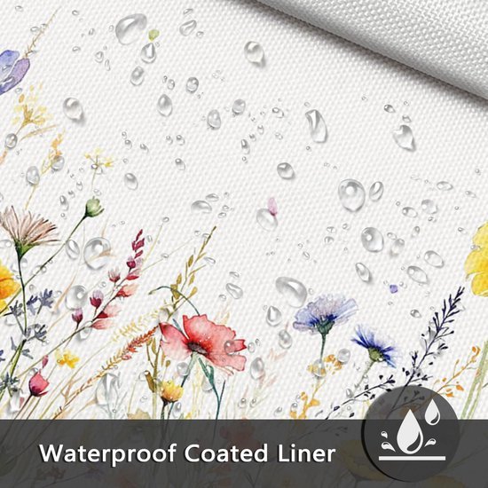 550x550-8166.jpg Unyqoos® Stijlvolle waterafstotende douchegordijnset met bloemmotief en magnetische zoom