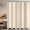 Unyqoos® Beige polyester douchegordijn met verzwaarde zoom en 12 haken