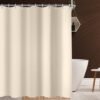 Unyqoos® Beige polyester douchegordijn met verzwaarde zoom en 12 haken
