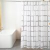 Unyqoos® Waterbestendig en Schimmelwerend Douchegordijn met Ruitpatroon 180 x 200 cm voor Badkamer