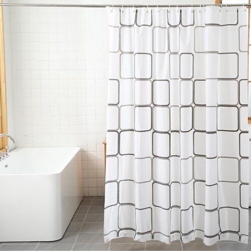 550x550-8186.jpg Unyqoos® Waterbestendig en Schimmelwerend Douchegordijn met Ruitpatroon 180 x 200 cm voor Badkamer