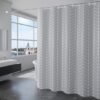 Unyqoos® Waterafstotend douchegordijn van polyester met 12 stevige ringen en grijze afwerking