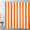 Unyqoos® Oranje en Wit Gestreept Waterdicht Douchegordijn voor Badkamerdecor