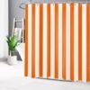 Unyqoos® Oranje en Wit Gestreept Waterdicht Douchegordijn voor Badkamerdecor