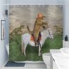 Unyqoos® Grappig Kat Cowboy Douchegordijn met Waterdichte Coating en Eenvoudige Installatie, 180 x 200 cm