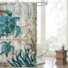 Unyqoos® Verfrissend Oceaanthema Douchegordijn Met Levendige 3D Schildpaddenprint Voor Badkamerdecoratie