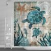 Unyqoos® Verfrissend Oceaanthema Douchegordijn Met Levendige 3D Schildpaddenprint Voor Badkamerdecoratie