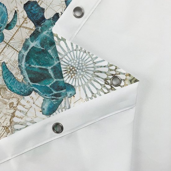 Unyqoos® Verfrissend Oceaanthema Douchegordijn Met Levendige 3D Schildpaddenprint Voor Badkamerdecoratie