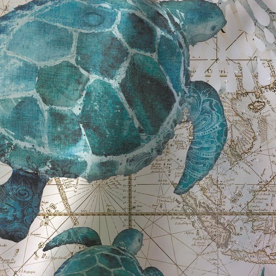 Unyqoos® Verfrissend Oceaanthema Douchegordijn Met Levendige 3D Schildpaddenprint Voor Badkamerdecoratie
