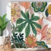 Unyqoos® Dekoratieve Bloemen Douchescherm 180x180 cm met Tropische Prints en Waterafstotend Polyester