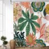 Unyqoos® Dekoratieve Bloemen Douchescherm 180x180 cm met Tropische Prints en Waterafstotend Polyester